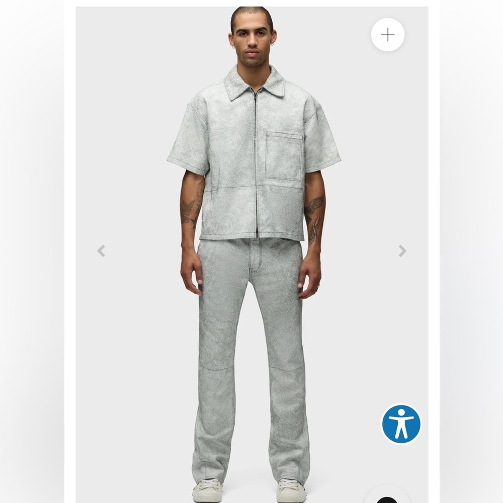 Men's Hudson Walker Kick Flare leather pants